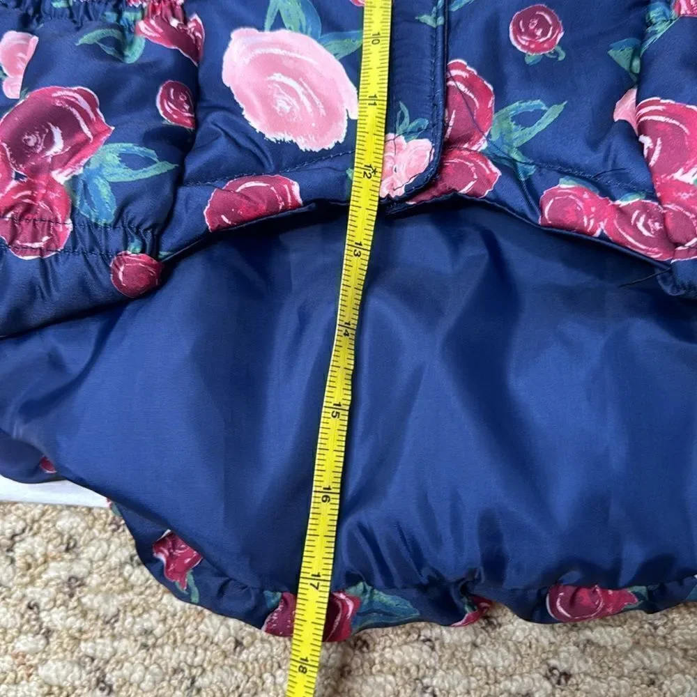 Pup Crew Floral‎ Puffer Hooded Jacket. Size Large.
